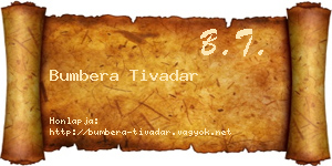 Bumbera Tivadar névjegykártya